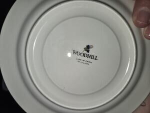 Woodhill by Citation Set of 9 Saucers Floral China Brown Trim Replacement